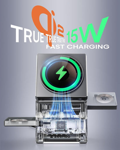 Qi2 Fast Wireless Charger: All-in-One Dock for iPhone, Apple Watch & AirPods