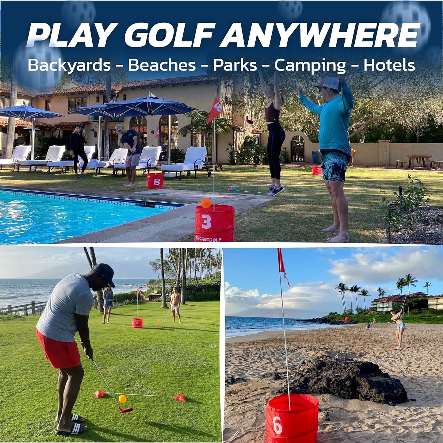 Portable Golf Game | Take Anywhere Set for Beach, Park & Yard 🏖️🌳