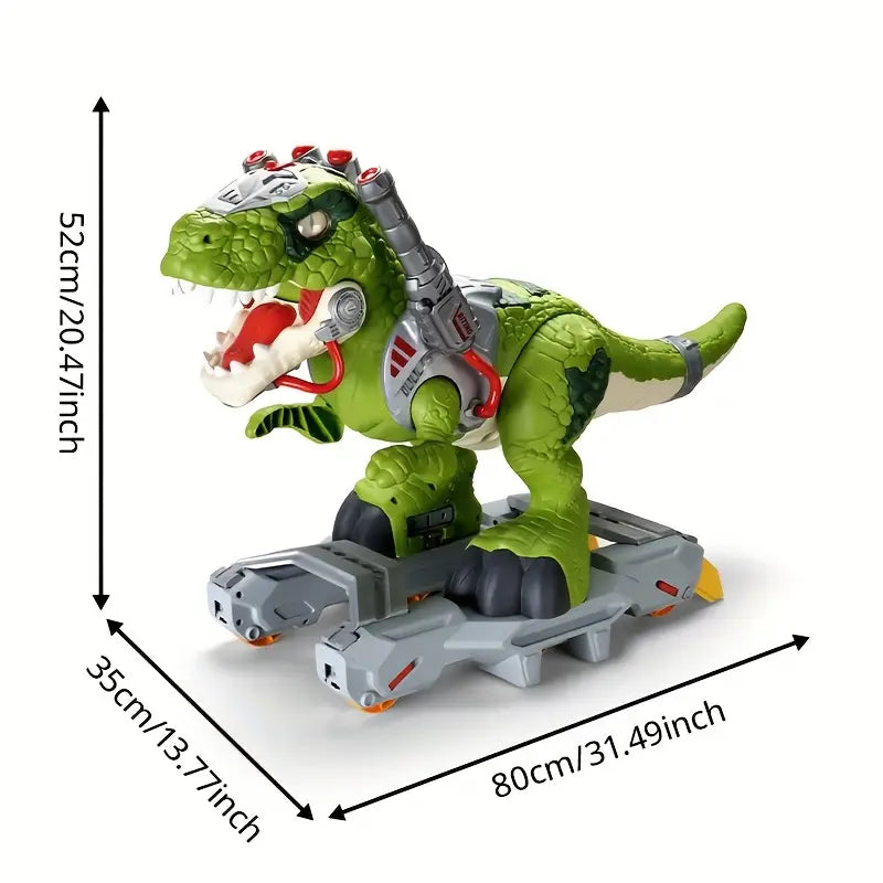 Interactive Dinosaur Ride On Toy with Lights, Sound & Smoke - Ages 3-6 (110 lbs)