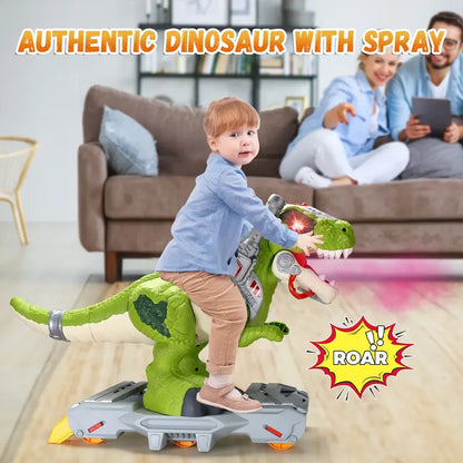 Interactive Dinosaur Ride On Toy with Lights, Sound & Smoke - Ages 3-6 (110 lbs)