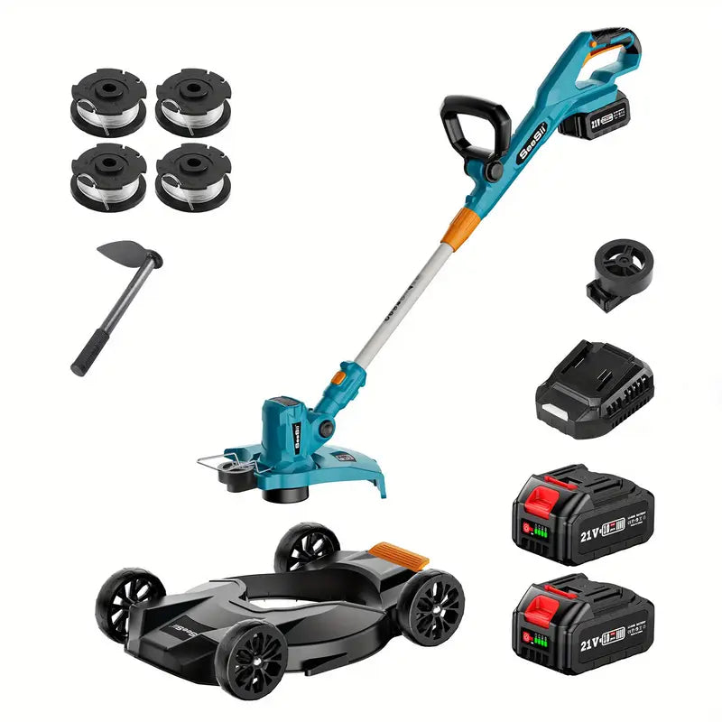 Dual Battery Cordless Lawn Mower - 12" Cut, Adjustable Deck , 3-in-1 & Auto Speed