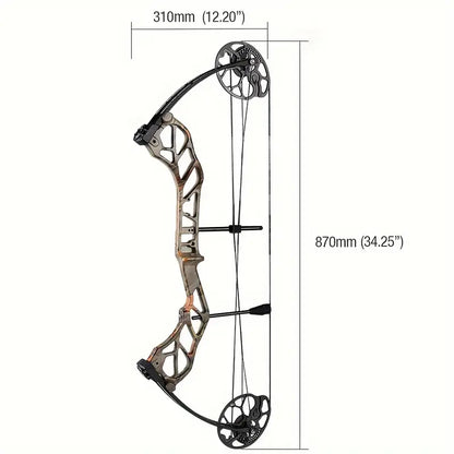 Adjustable Compound Bow Set for Adults & Teens – 19-70lbs, 320FPS, Ready-to-Shoot Hunting & Target Archery Kit