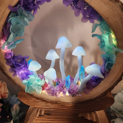 Handcrafted Crystal Mushroom Night Light – Unique Desk Decor & Gift