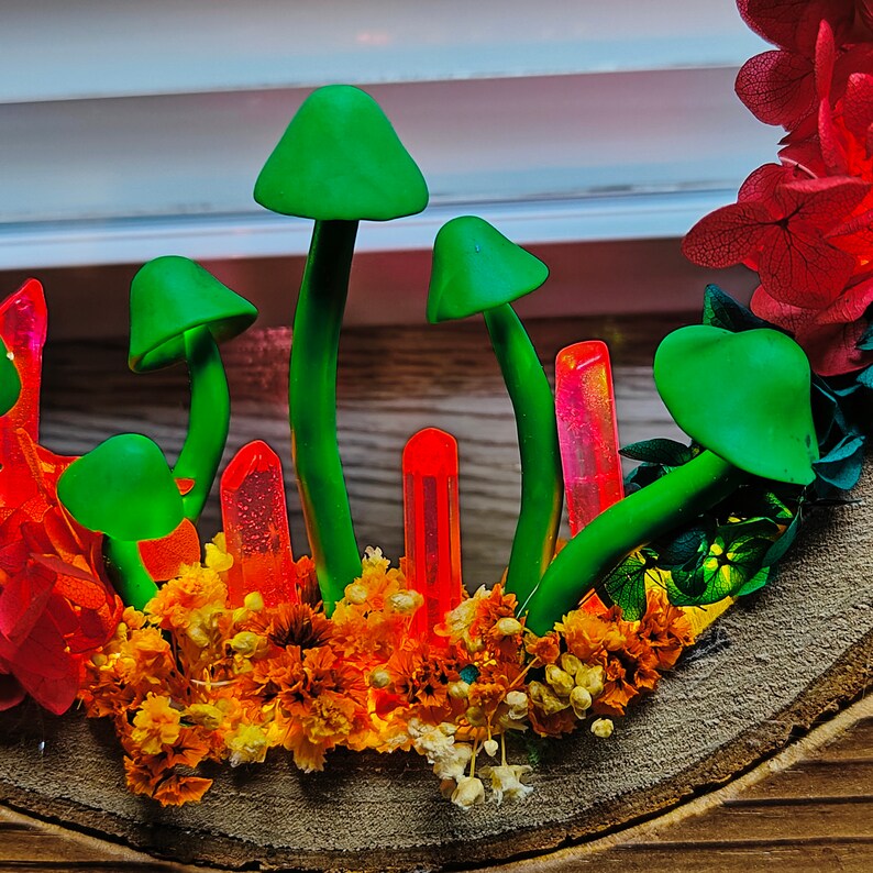 Handcrafted Crystal Mushroom Night Light - Unique Wooden Lamp Gift