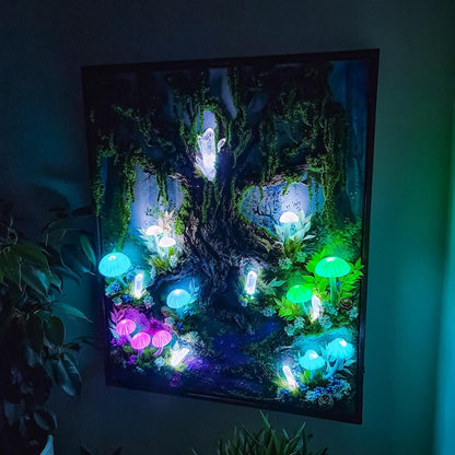 Enchanted Mushroom LED Wall Light - Handcrafted, Rechargeable & Dimmable