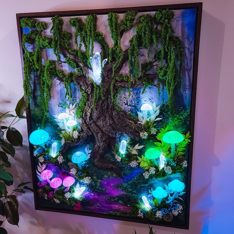 Enchanted Mushroom LED Wall Light - Handcrafted, Rechargeable & Dimmable