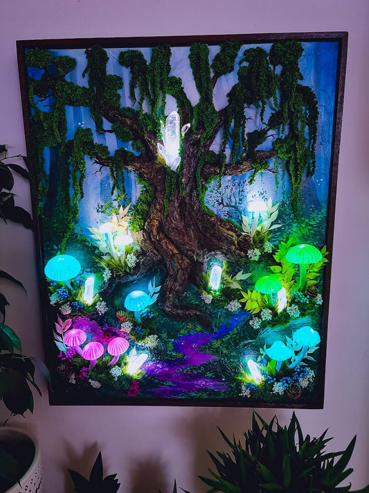 Enchanted Mushroom LED Wall Light - Handcrafted, Rechargeable & Dimmable