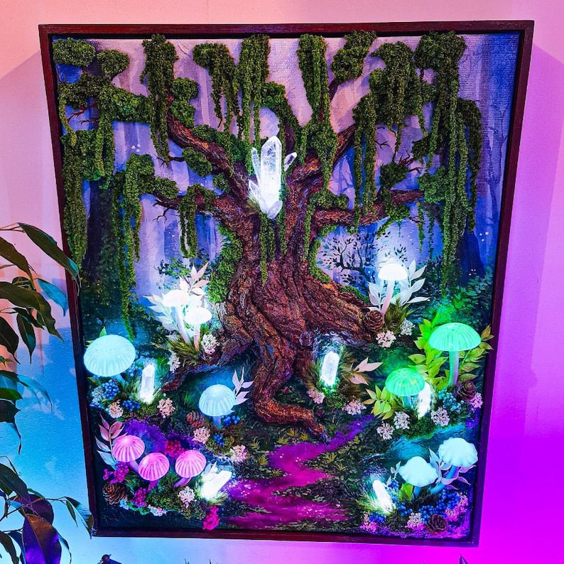 Enchanted Mushroom LED Wall Light - Handcrafted, Rechargeable & Dimmable