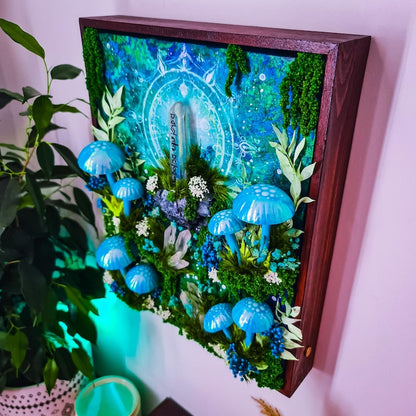 Handcrafted Crystal Mushroom Night Light - Unique Wooden Lamp Gift