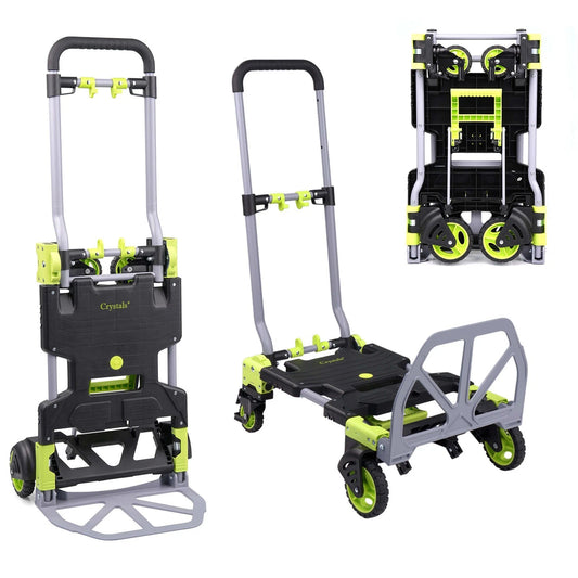 2-in-1 Folding Hand Truck & Platform Cart - 120kg Heavy Duty