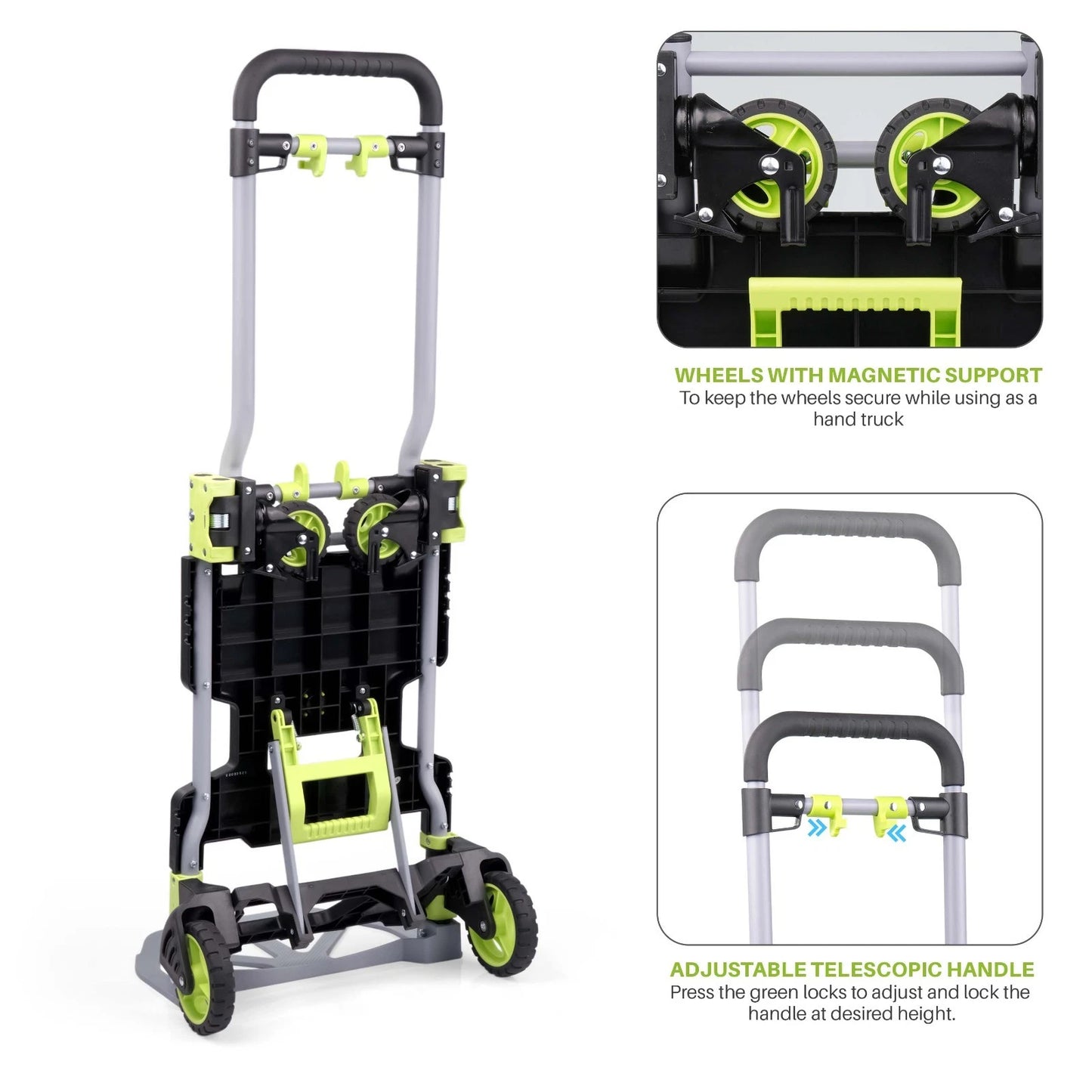 2-in-1 Folding Hand Truck & Platform Cart - 120kg Heavy Duty