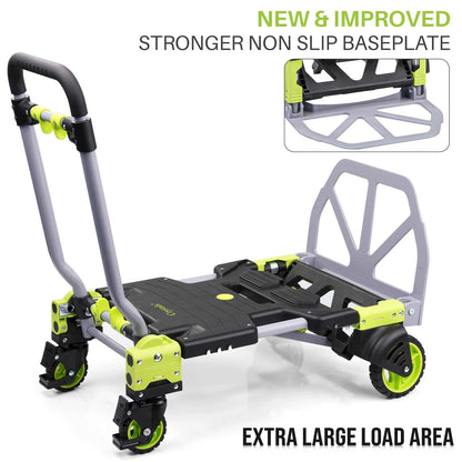 2-in-1 Folding Hand Truck & Platform Cart - 120kg Heavy Duty