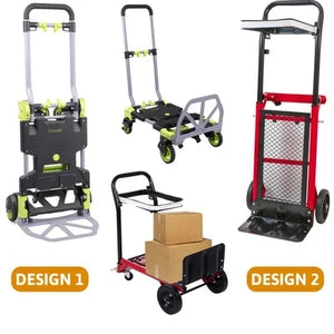 2-in-1 Folding Hand Truck & Platform Cart - 120kg Heavy Duty